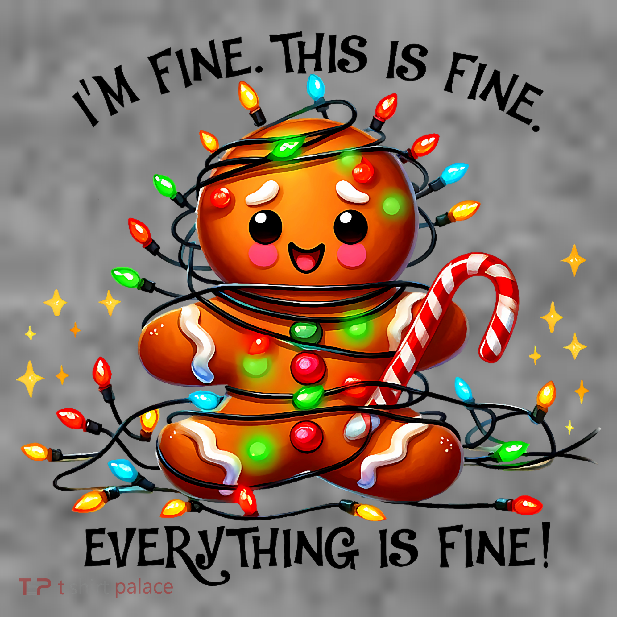 IM Fine Everything Is Fine Gingerbread Christmas Lights Toddler Hoodie