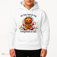 IM Fine Everything Is Fine Gingerbread Christmas Lights Hoodie thumb 2