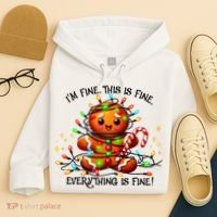 IM Fine Everything Is Fine Gingerbread Christmas Lights Hoodie thumb 4