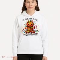 IM Fine Everything Is Fine Gingerbread Christmas Lights Hoodie thumb 5