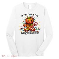 IM Fine Everything Is Fine Gingerbread Christmas Lights Long Sleeve Shirt thumb 0