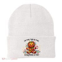 IM Fine Everything Is Fine Gingerbread Christmas Lights Beanie thumb 0