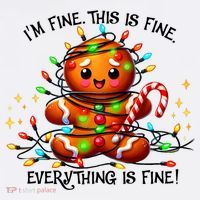 IM Fine Everything Is Fine Gingerbread Christmas Lights Pajama Set thumb 2