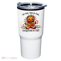IM Fine Everything Is Fine Gingerbread Christmas Lights Tumbler thumb 0