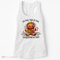 IM Fine Everything Is Fine Gingerbread Christmas Lights Women's Tank Top thumb 0