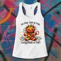 IM Fine Everything Is Fine Gingerbread Christmas Lights Women's Tank Top thumb 3