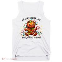IM Fine Everything Is Fine Gingerbread Christmas Lights Tank Top thumb 0