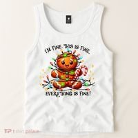 IM Fine Everything Is Fine Gingerbread Christmas Lights Tank Top thumb 2
