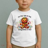 IM Fine Everything Is Fine Gingerbread Christmas Lights Toddler T-Shirt thumb 2