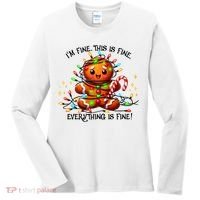 IM Fine Everything Is Fine Gingerbread Christmas Lights Women's Long Sleeve Shirt thumb 0