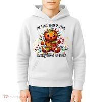 IM Fine Everything Is Fine Gingerbread Christmas Lights Kids Hoodie thumb 4
