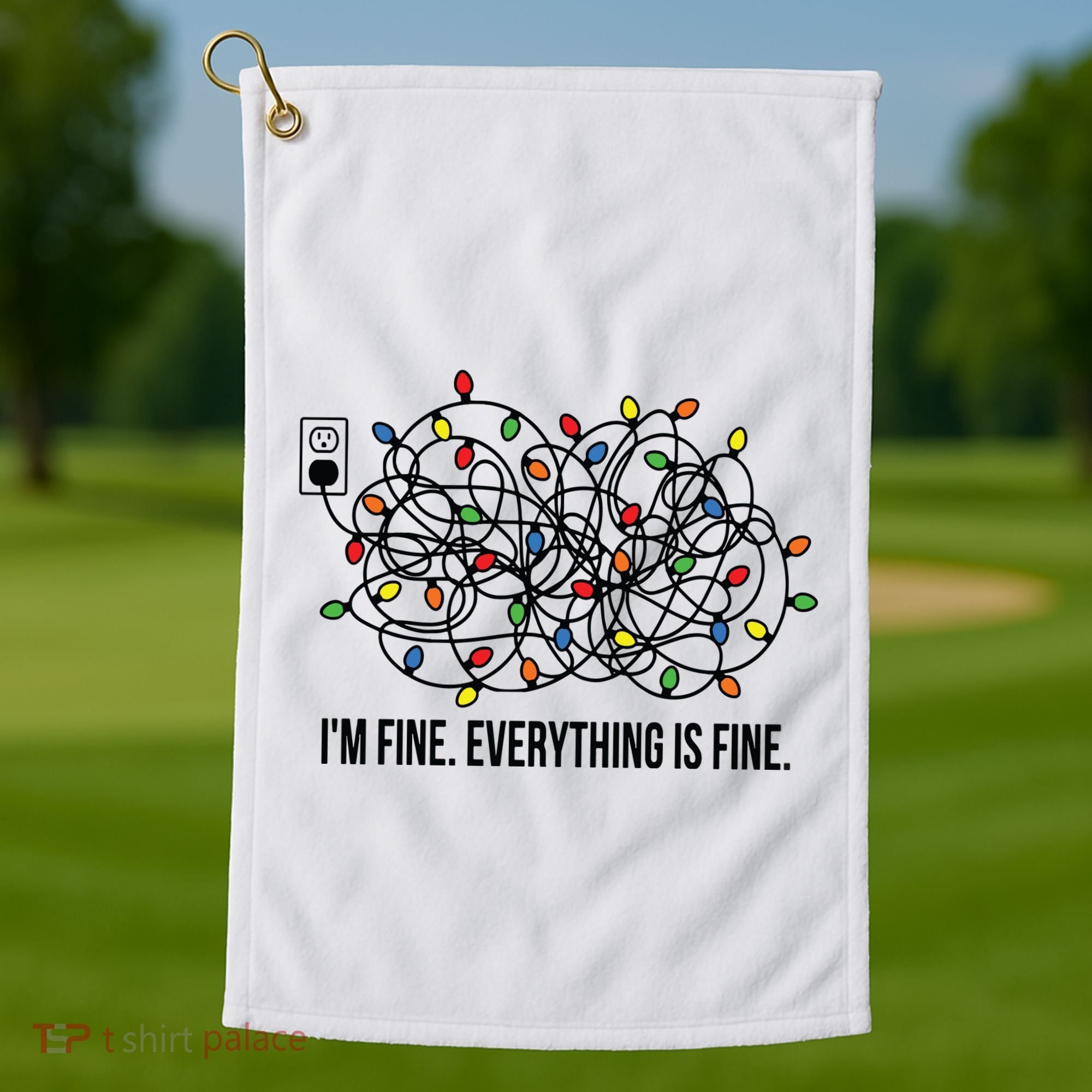 IM Fine. Everything Is Fine. Golf Towel