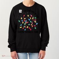 I’M Fine Everything Is Fine Tangled Christmas Lights Women's Sweatshirt thumb 0