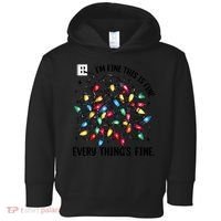 I’M Fine Everything Is Fine Tangled Christmas Lights Toddler Hoodie thumb 0