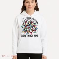 I’M Fine Everything Is Fine Tangled Christmas Lights Hoodie thumb 5