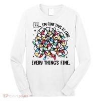 I’M Fine Everything Is Fine Tangled Christmas Lights Long Sleeve Shirt thumb 0