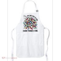 I’M Fine Everything Is Fine Tangled Christmas Lights Apron thumb 0