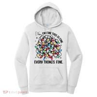 I’M Fine Everything Is Fine Tangled Christmas Lights Women's Hoodie thumb 0