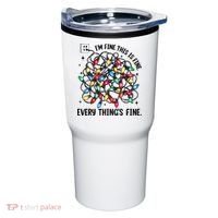 I’M Fine Everything Is Fine Tangled Christmas Lights Tumbler thumb 0