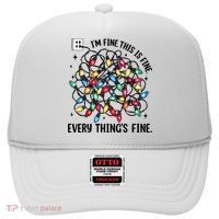 I’M Fine Everything Is Fine Tangled Christmas Lights Hat thumb 0