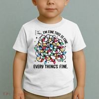 I’M Fine Everything Is Fine Tangled Christmas Lights Toddler T-Shirt thumb 2