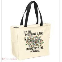 Im Fine Everything Is Fine Christmas Lights Cna Nurse Life Gift Tote Bag thumb 2