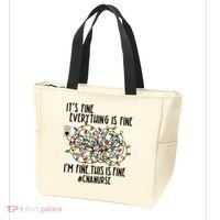 Im Fine Everything Is Fine Christmas Lights Cna Nurse Life Gift Tote Bag thumb 3
