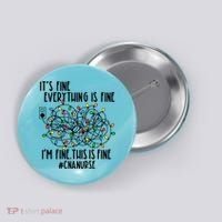 Im Fine Everything Is Fine Christmas Lights Cna Nurse Life Gift Button thumb 0