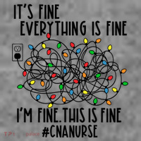 Im Fine Everything Is Fine Christmas Lights Cna Nurse Life Gift Toddler Hoodie thumb 2