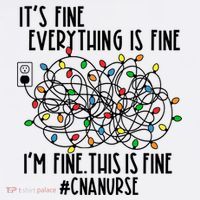 Im Fine Everything Is Fine Christmas Lights Cna Nurse Life Gift Sweatshirt thumb 3