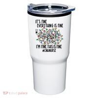 Im Fine Everything Is Fine Christmas Lights Cna Nurse Life Gift Tumbler thumb 0