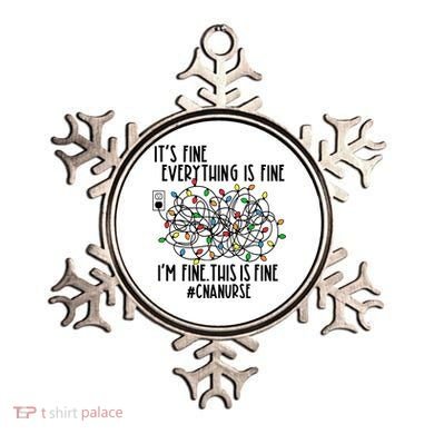Im Fine Everything Is Fine Christmas Lights Cna Nurse Life Gift Ornament