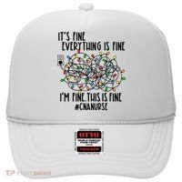 Im Fine Everything Is Fine Christmas Lights Cna Nurse Life Gift Hat thumb 0