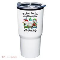 I'm Fine Everything Is Fine Teacher Life Gnome Christmas Funny Gift Tumbler thumb 0