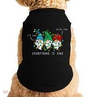 ItS Fine Everything Is Fine Xmas Lights Gnome Christmas Doggie Tank thumb 0