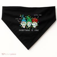 ItS Fine Everything Is Fine Xmas Lights Gnome Christmas USA-Made Doggie Bandana thumb 0