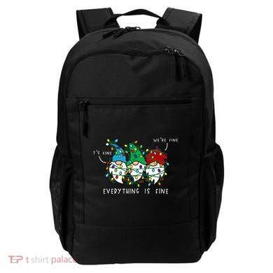 ItS Fine Everything Is Fine Xmas Lights Gnome Christmas Backpack