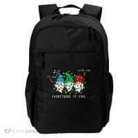 ItS Fine Everything Is Fine Xmas Lights Gnome Christmas Backpack thumb 0