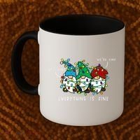 ItS Fine Everything Is Fine Xmas Lights Gnome Christmas Coffee Mug thumb 2