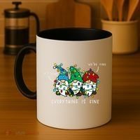 ItS Fine Everything Is Fine Xmas Lights Gnome Christmas Coffee Mug thumb 4