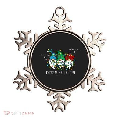 ItS Fine Everything Is Fine Xmas Lights Gnome Christmas Ornament