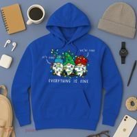 ItS Fine Everything Is Fine Xmas Lights Gnome Christmas Hoodie thumb 3