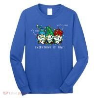 ItS Fine Everything Is Fine Xmas Lights Gnome Christmas Long Sleeve Shirt thumb 0