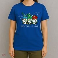 ItS Fine Everything Is Fine Xmas Lights Gnome Christmas T-Shirt thumb 4