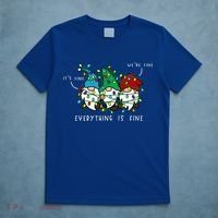 ItS Fine Everything Is Fine Xmas Lights Gnome Christmas T-Shirt thumb 5