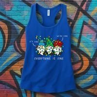 ItS Fine Everything Is Fine Xmas Lights Gnome Christmas Women's Tank Top thumb 3