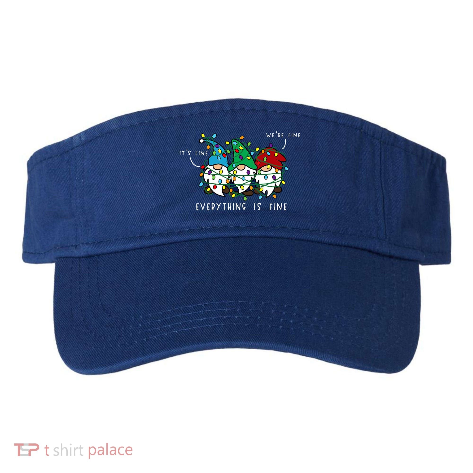 ItS Fine Everything Is Fine Xmas Lights Gnome Christmas Visor