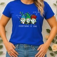 ItS Fine Everything Is Fine Xmas Lights Gnome Christmas Women's T-Shirt thumb 2