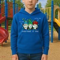 ItS Fine Everything Is Fine Xmas Lights Gnome Christmas Kids Hoodie thumb 2