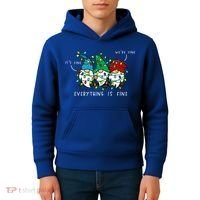 ItS Fine Everything Is Fine Xmas Lights Gnome Christmas Kids Hoodie thumb 4